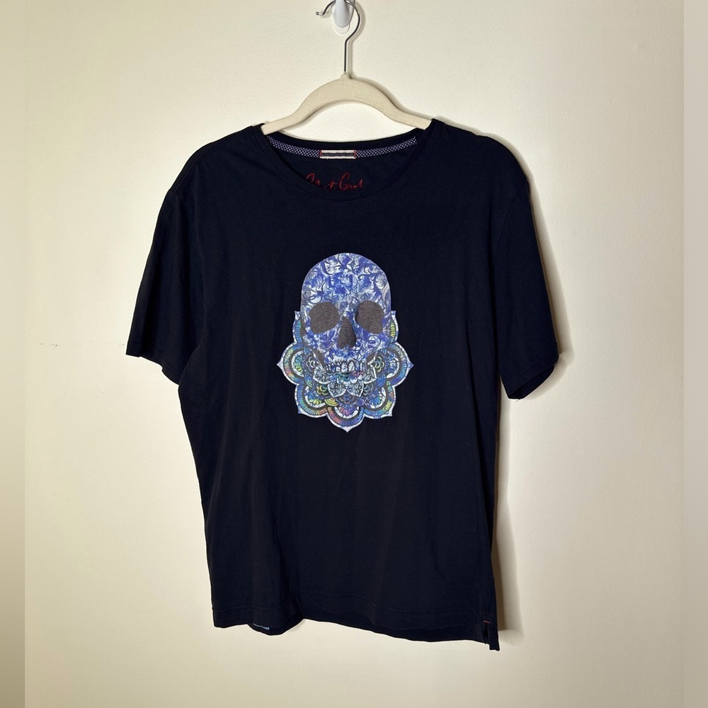 Robert Graham Black Multi Skull Spirit Casual Shirt Mens Large